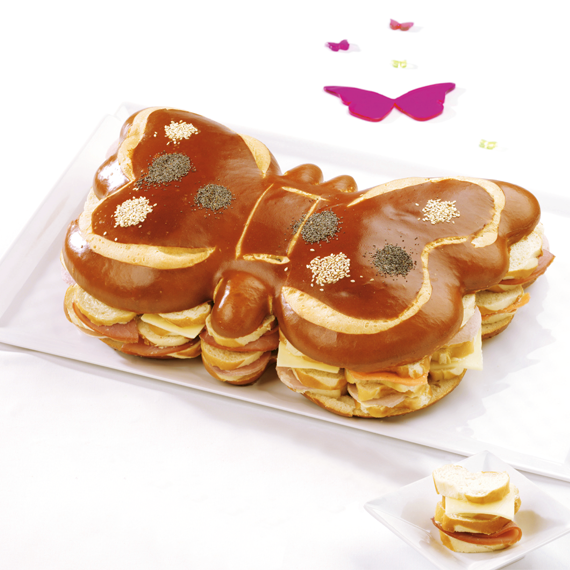 Papillon garni de toasts en Moricettes